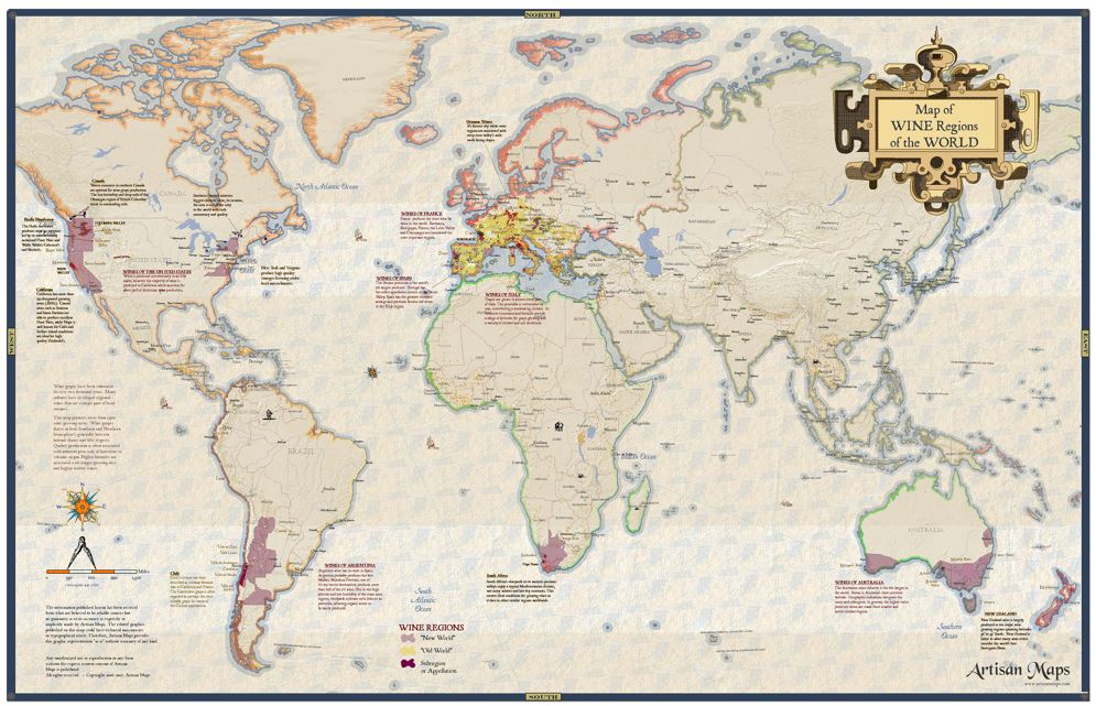 World Wine Regions Map
